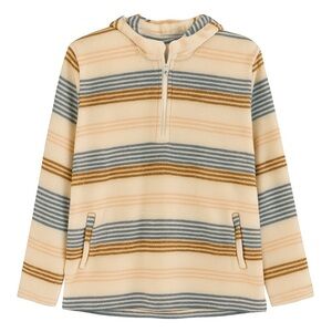 O'Neill Womens Julia Pullover 1/4 Zip Fleece Striped Pocket Hoodie Size XXL